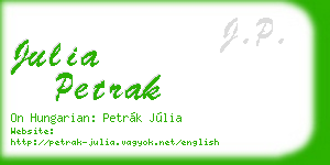 julia petrak business card